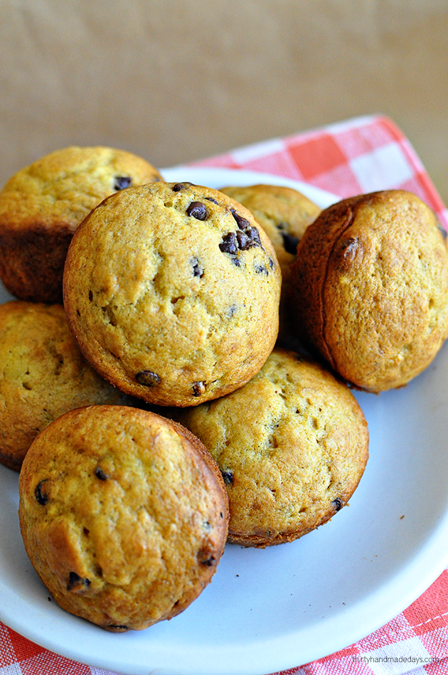 Chocolate Chip Pumpkin Muffin Recipe | Thirty Handmade Days