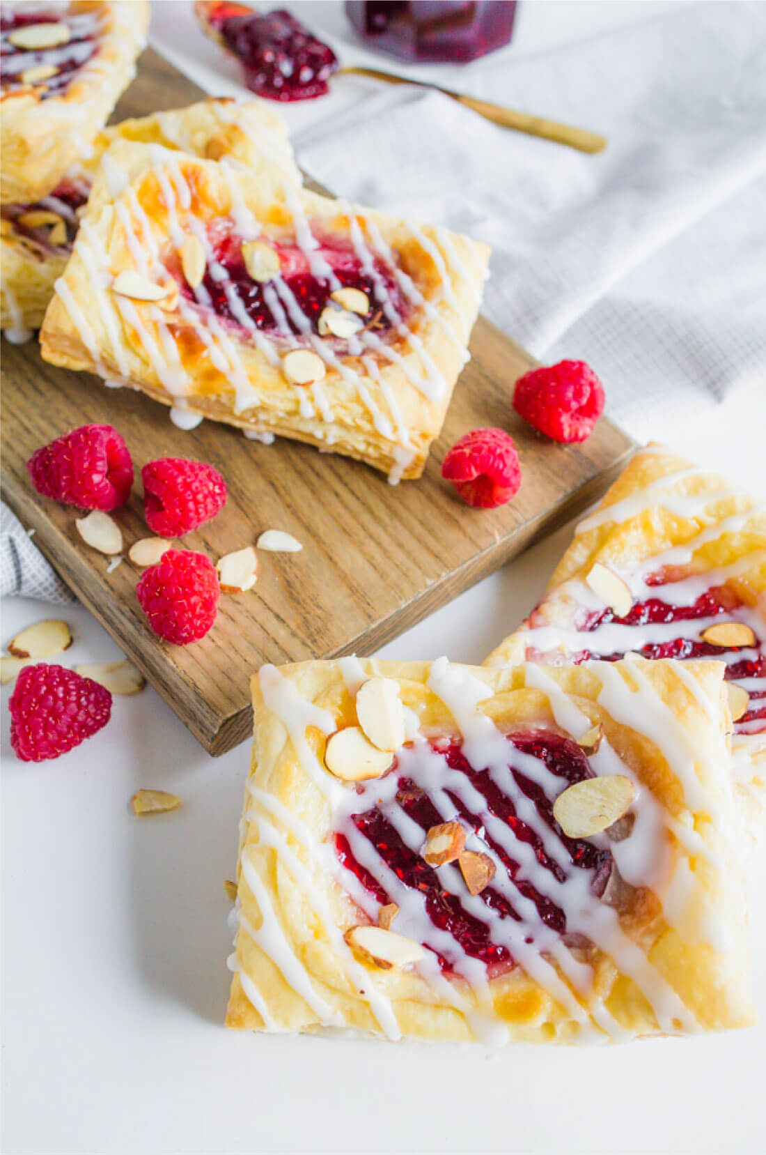 Raspberry Cream Cheese Danish - an easy breakfast or dessert pastry to make from home. 