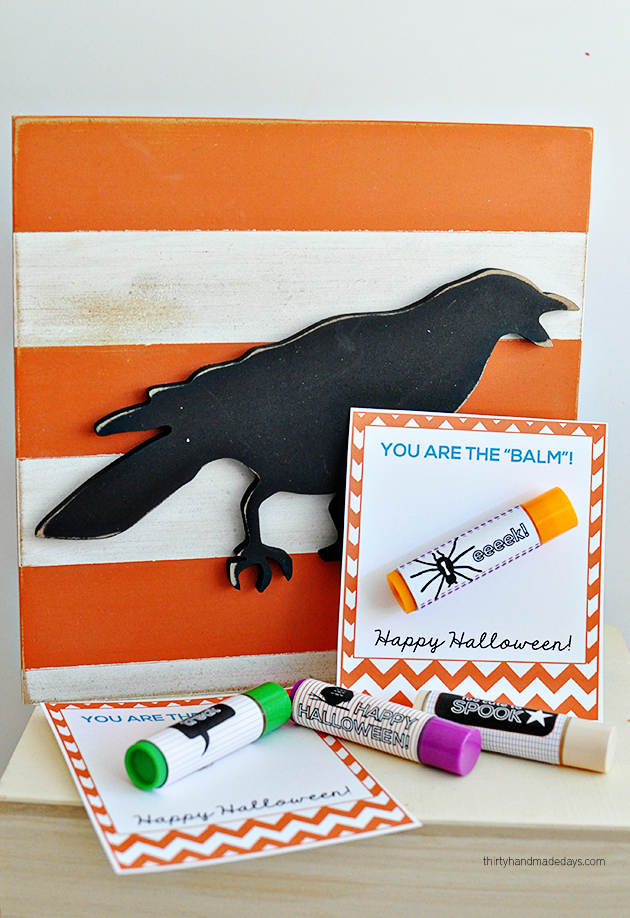 "You are the balm" free Halloween printable tags + lip balm labels from thirtyhandmadedays.com