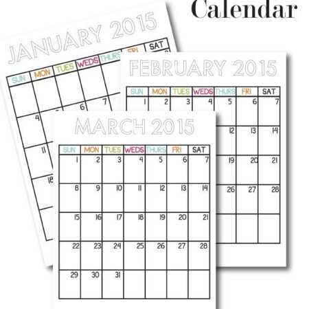 Updated 2015 Printable Calendars from Thirty Handmade Days