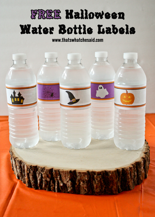 Free Halloween Water Bottle Labels at thatswhatchesaid.com