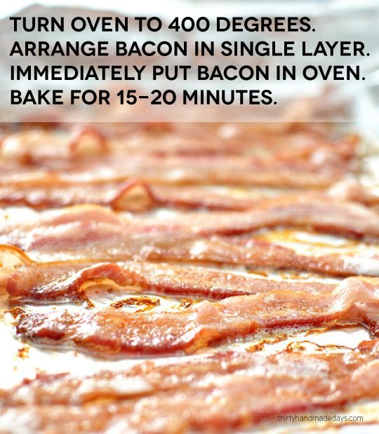 The easiest way to make bacon - in the oven! So simple and tastes amazing. www.thirtyhandmadedays.com