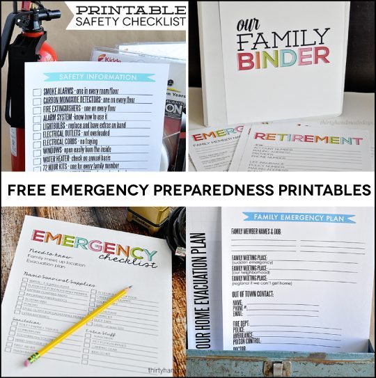 Free Printables for Emergency Preparedness - things you can do now to feel prepared 