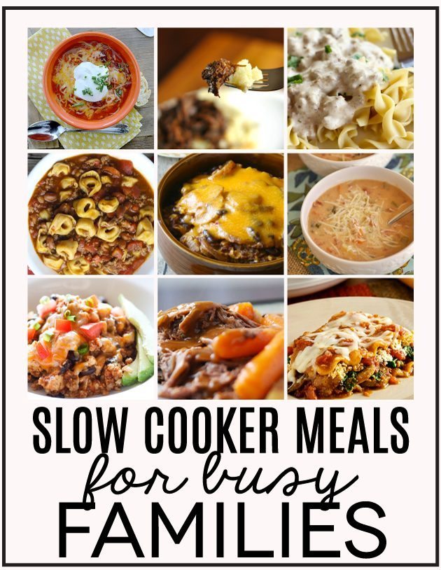 Slow Cooker Meals for busy families - a round up full of ideas to make crazy days easier.  Compiled by www.thirtyhandmadedays.com