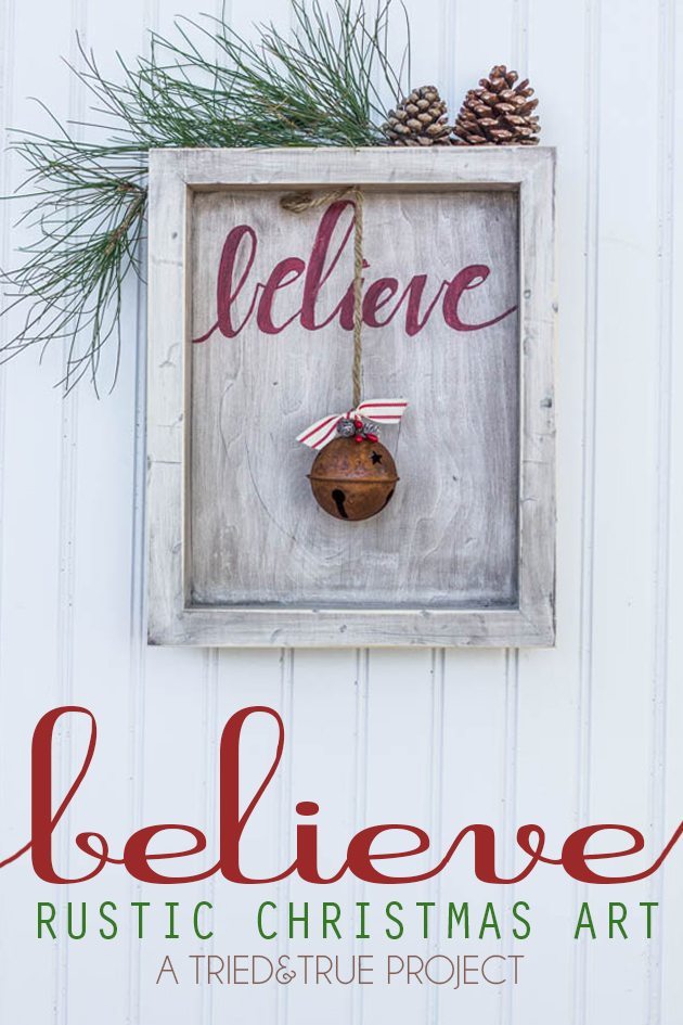 DIY Believe Rustic Christmas Art