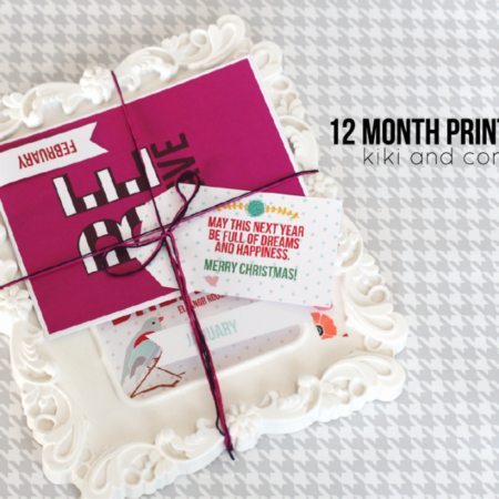 Free 12 Month Print Holiday Gift Idea from Kiki & Co for Bake Craft Sew