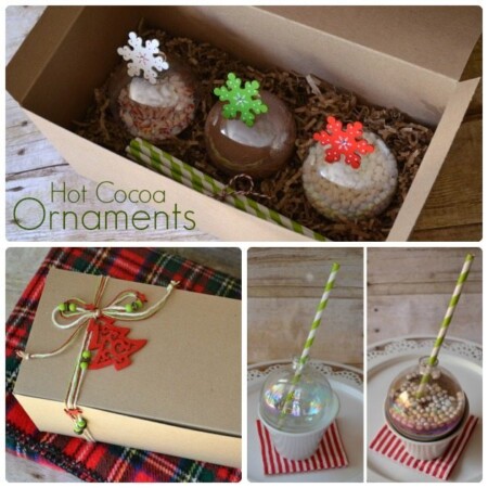 A fun spin on a gift idea - make hot cocoa ornaments this Christmas for friends and family!