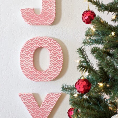 Super cute embellished joy letters from Classy Clutter.