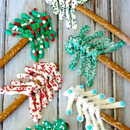 Pretzel Christmas Trees featured at the Party Bunch