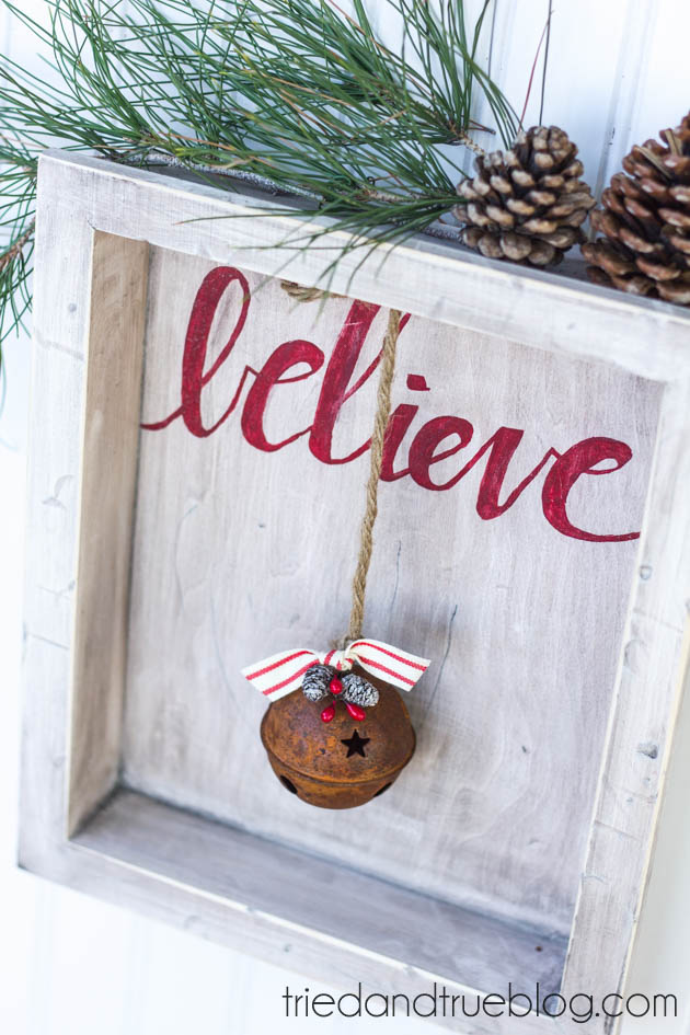 DIY Believe Sign to make for Christmas! thirtyhandmadedays.com