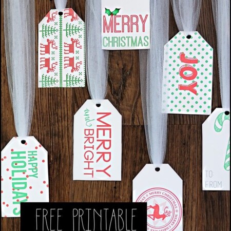 Free printable Christmas tags from All Things Thrifty for Bake Craft Sew