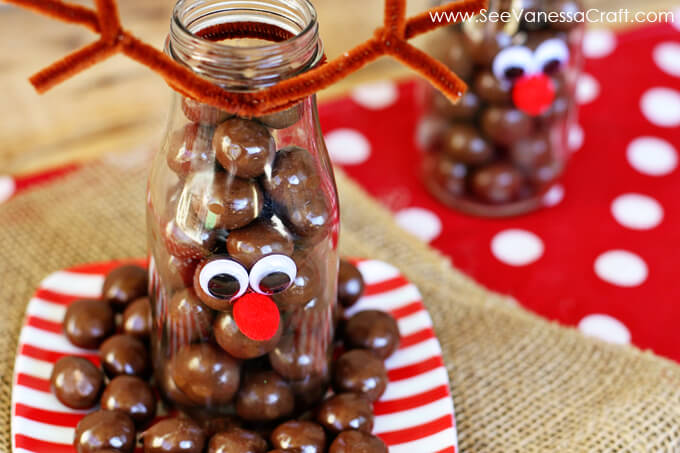 Reindeer Milk Bottle - cute treat idea for Christmas via www.thirtyhandmadedays.com 