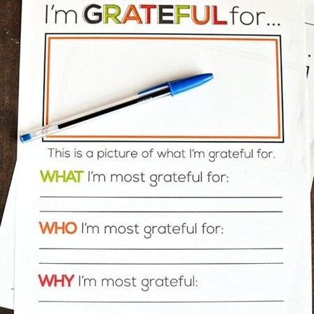 I'm grateful for.... Thanksgiving printable from Thirty Handmade Days