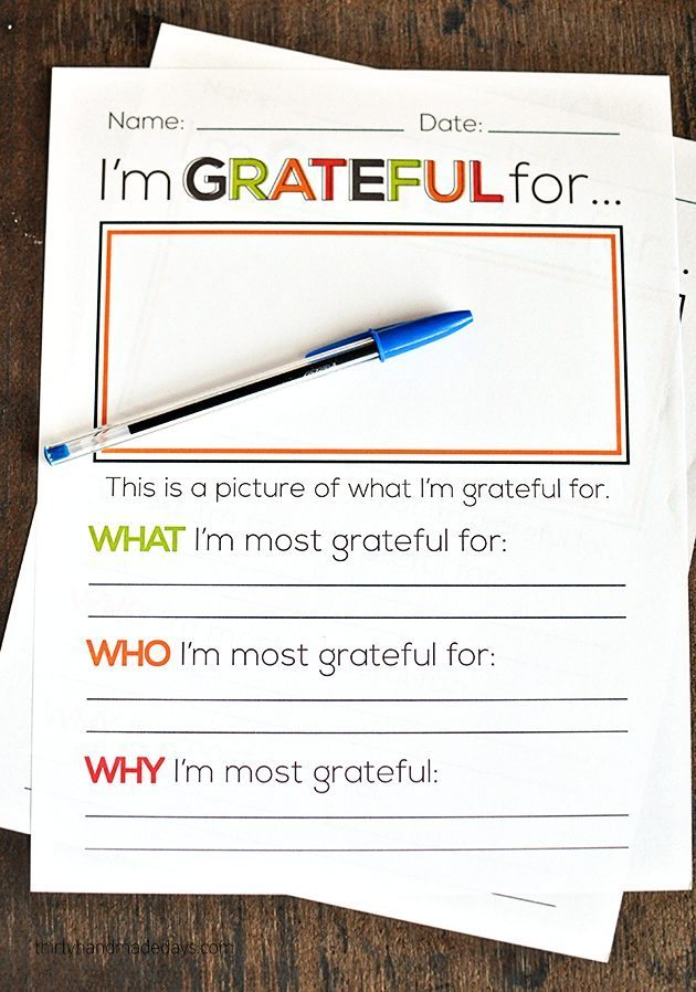 I'm grateful for.... Thanksgiving printable from Thirty Handmade Days