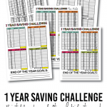 1 year saving challenge for adults and kids with free printables! www.thirtyhandmadedays.com