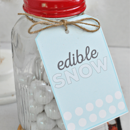 Edible Snow Mason Jar Gift Idea- a simple and sweet gift idea for the holidays. | Thirty Handmade Days