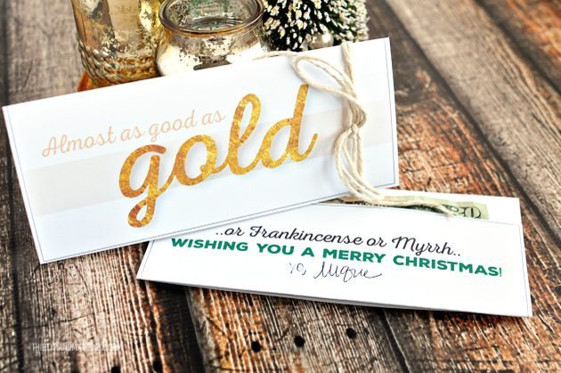 Printable Gold  Christmas Money Card Holder - perfect gift idea for the holidays  | Thirty Handmade Days