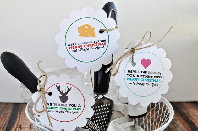 Simple kitchen Christmas Gifts with printable tags - | Thirty Handmade Days