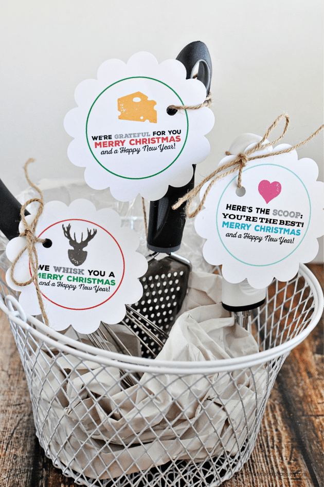 Simple kitchen Christmas Gifts with printable tags - | Thirty Handmade Days