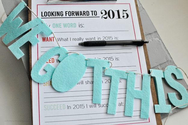 New Year's Resolutions for YOU - free printable for the new year from thirtyhandmadedays.com