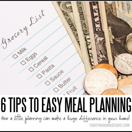 Meal Planning Tips - how a little planning can make a huge difference in your home!