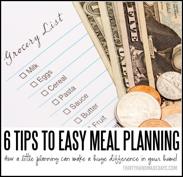 Meal Planning Tips - how a little planning can make a huge difference in your home! 