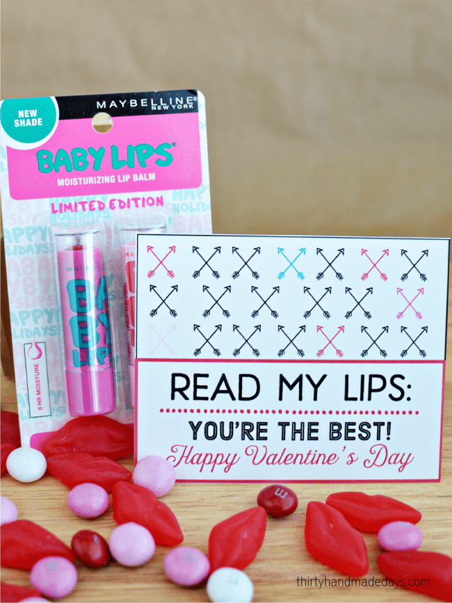 Adorable Lip Balm Valentine with printable from Thirty Handmade Days 