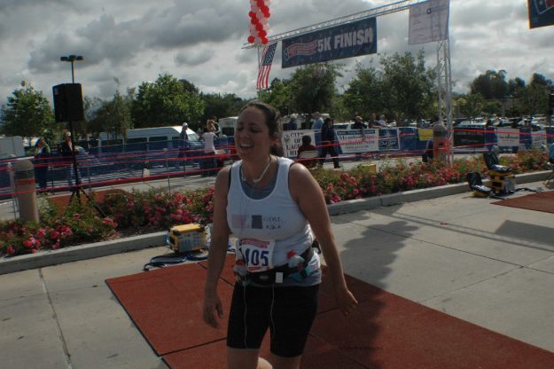 Crossing the finish line of the 1/2 marathon! 