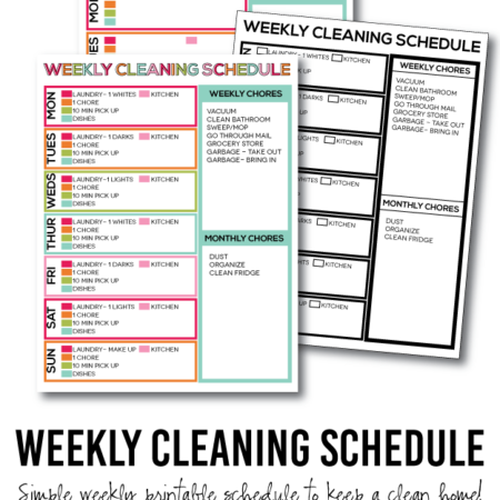 A Simple List to Keep Your Home Clean: Printable Weekly Cleaning Schedule from thirtyhandmadedays.com
