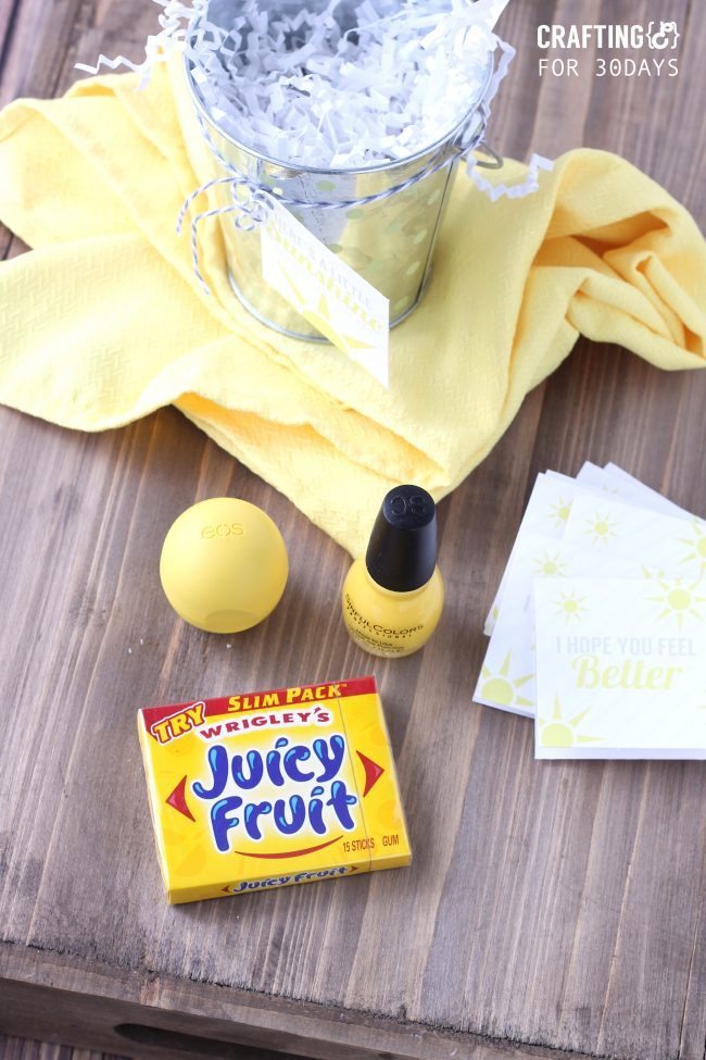 Bucket of Sunshine with Printable Gift Tags by Crafting E via Thirty Handmade Days