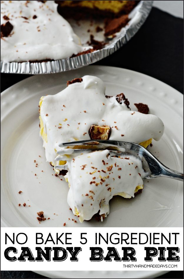 No Bake Pie 5 Ingredient Candy Bar Version