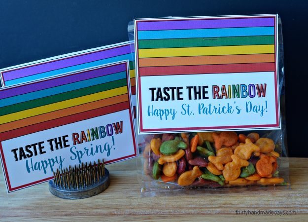 Printable Rainbow Tags for St. Patrick's Day, Spring & Easter from Thirty Handmadedays.com