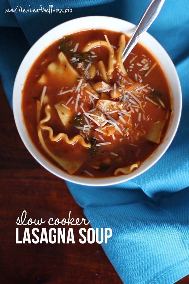 Simple Slow Cooker Lasagna Soup