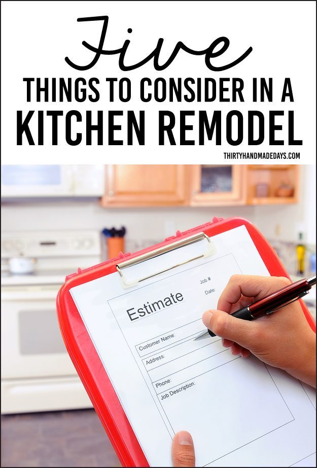 Five Things to Consider in a Kitchen Remodel www.thirtyhandmadedays.com