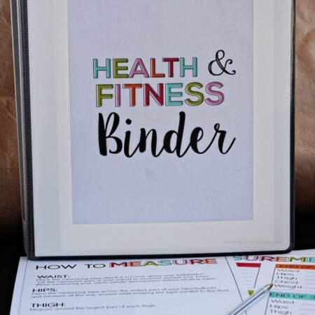 Printable Fitness & Health Binder - print over 20 printables to help you on your health journey. Thirty Handmade Days