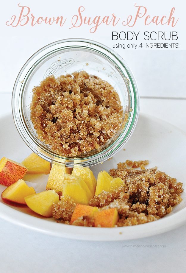 Brown Sugar Peach Body Scrub using only 4 ingredients 