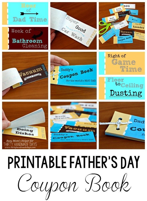 Printable Father's Day Coupon Book / by BusyMomsHelper.com for ThirtyHandmadeDays.com
