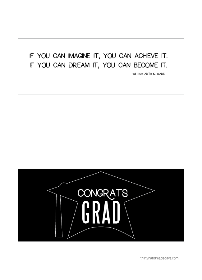 Printable Graduation Money Holder Card from Thirty Handmade Days