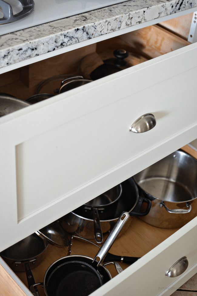 How to Organize Kitchen Cabinets - Thirty Handmade Days