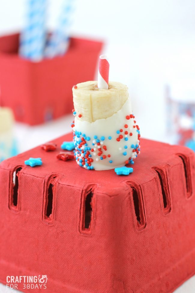 4th of July Firecracker Banana Pops