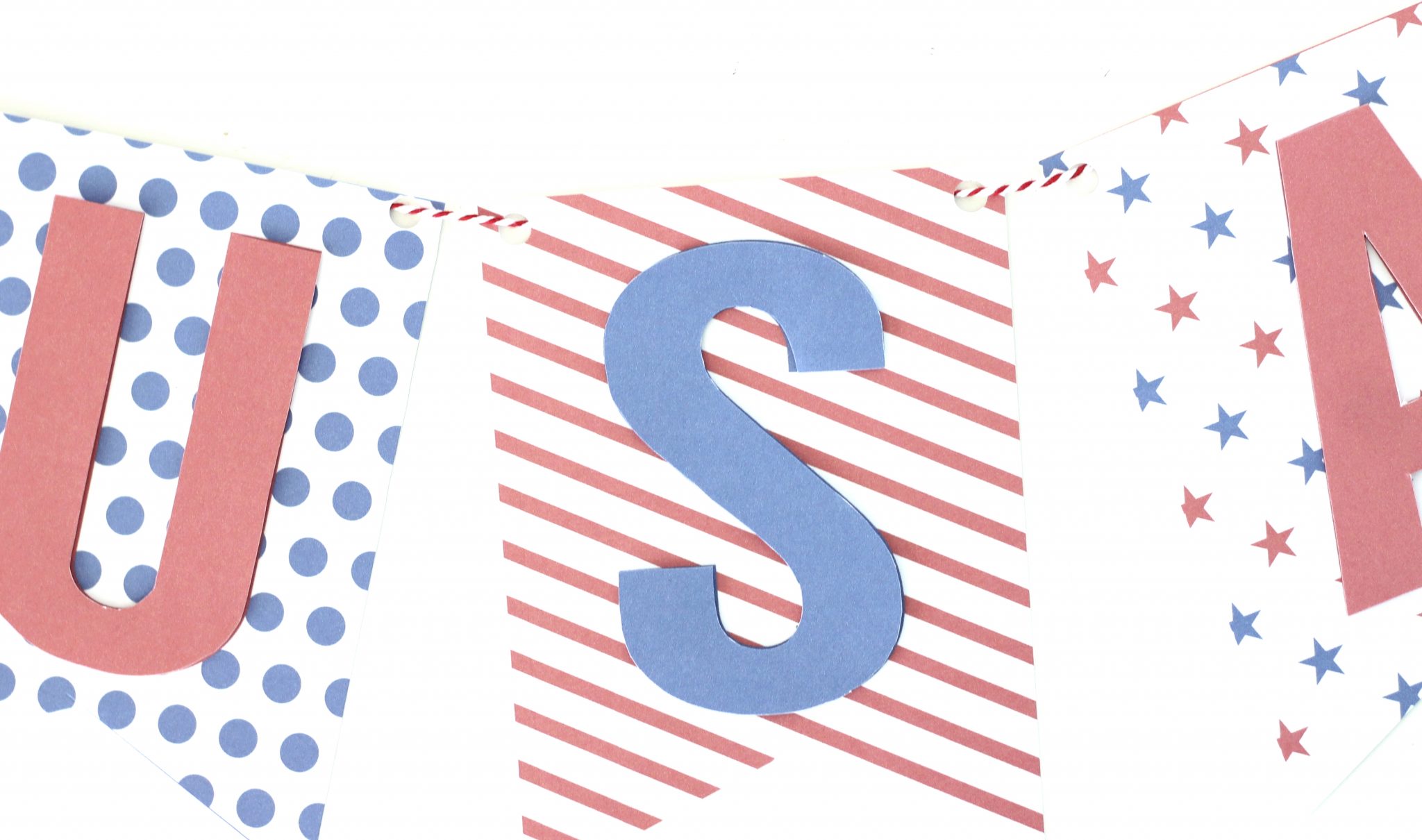 Printable 3D 4th of July Banner