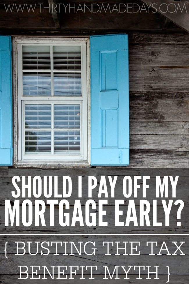 Should I pay off my mortgage early is a question that many people wonder especially when starting out on a debt-free journey. However, there is a myth that everyone gets a tax benefit for paying interest on their mortgage that holds many people back from paying off their mortgage early and becoming debt-free. 