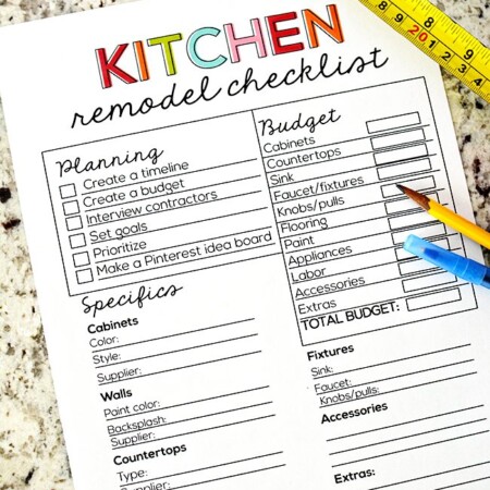 Printable Kitchen Remodel Checklist from www.thirtyhandmadedays.com