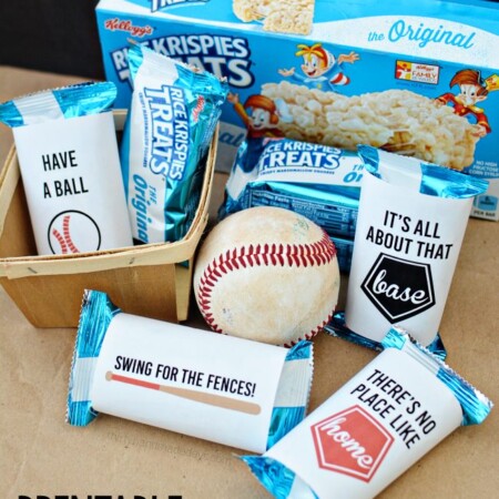 Printable Baseball Wrappers for Rice Krispies Treats from www.thirtyhandmadedays.com