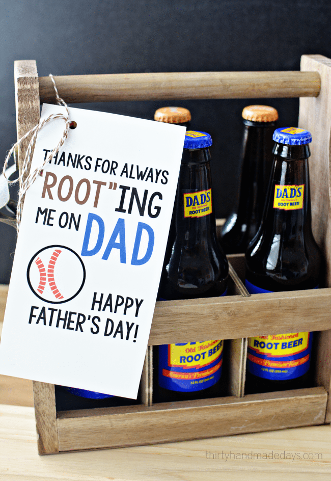 Printable Root Beer Father's Day Gift Idea  from thirtyhandmadedays.com