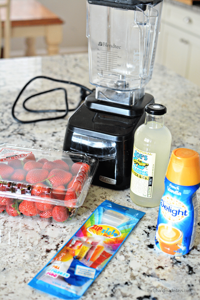 3 Ingredient Strawberries and Cream Lemonade Pops ingredients