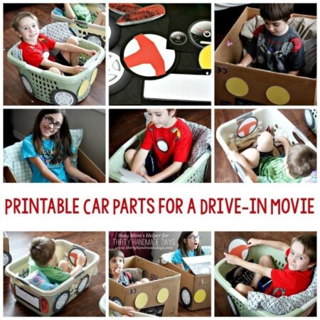Printable Car Parts for a Drive-in Movie / www.busymomshelper.com for ThirtyHandmadeDays.com