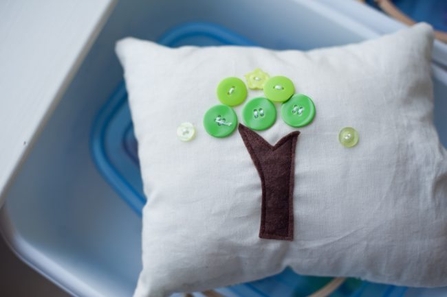 Teaching Kids to Hand Sew pillow