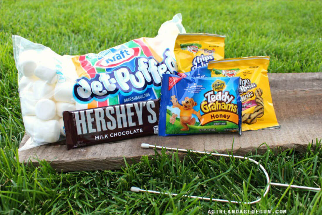 Smores in a Bag - ingredients you need to make them.