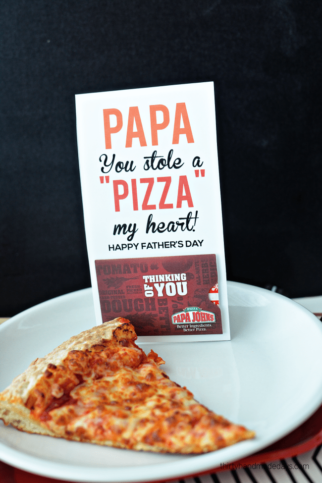 Papa You Stole a Pizza My Heart - fun Father's Day gift from thirtyhandmadedays.com